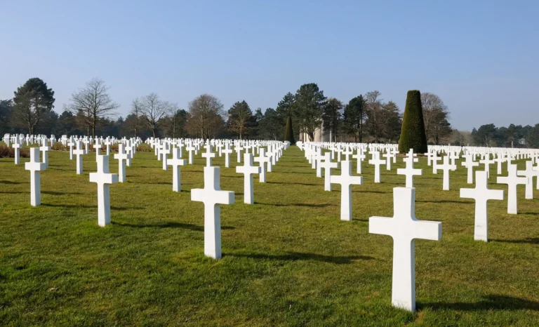 Normandy landing beaches: the American Cemetery above Omaha Beach