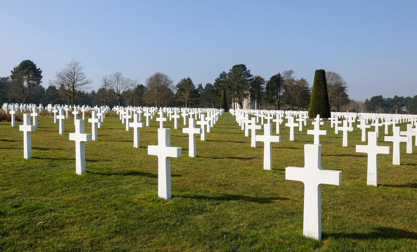 Normandy landing beaches: the American Cemetery above Omaha Beach