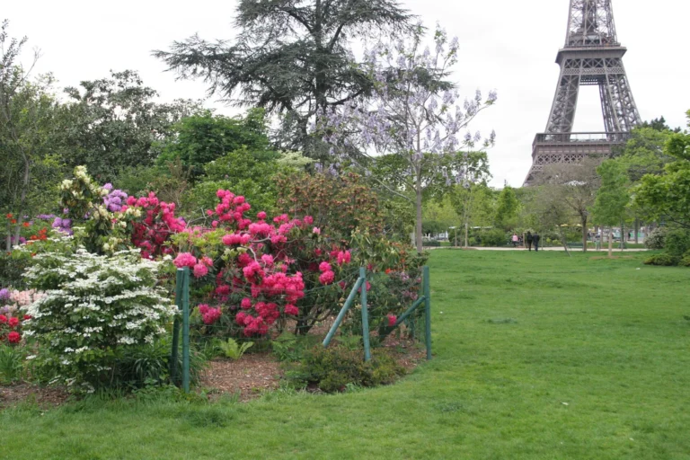 Best time to visit France: spring flowers on the Champ de Mars in Paris