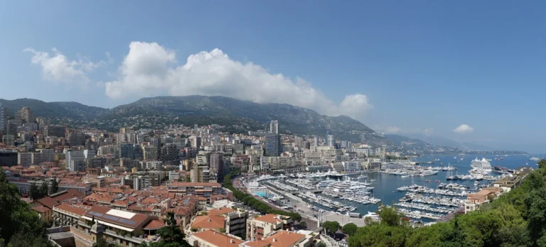 Monaco harbour and Monte-Carlo on the French Riviera