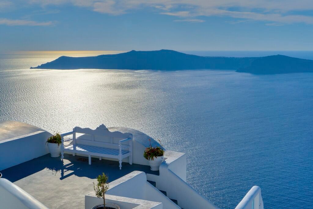 White houses of Oia on Santorini, Greece