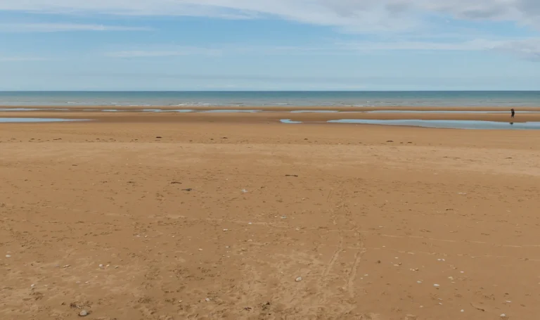 Omaha Beach, one of the D-Day landing beaches in Normandy
