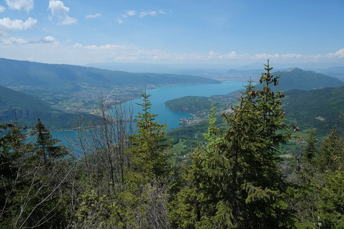 Lake Annecy, France, seen from the mountains above Talloires